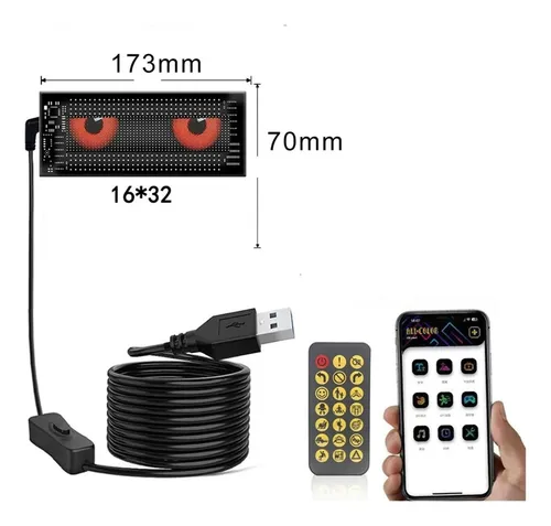 F-panel De Parabrisas Led Rgb Para Coche, Pantalla Led Para