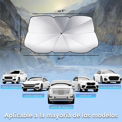 Parasol Para Auto Parabrisas, 4 Cortinas