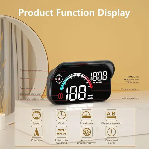 Proyector De Parabrisas De Coche, Velocímetro Gps Digital