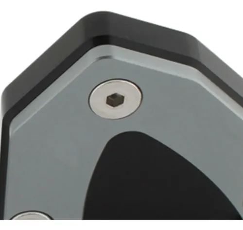 Kit Soporte Lateral Moto Con Base Ensanchada Gris Plata