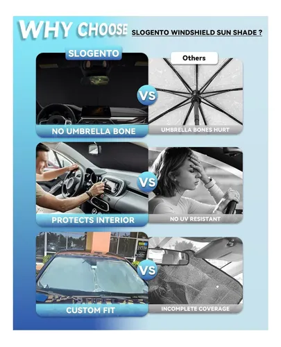 Slogento Parasol De Parabrisas Con Ajuste Personalizado 6