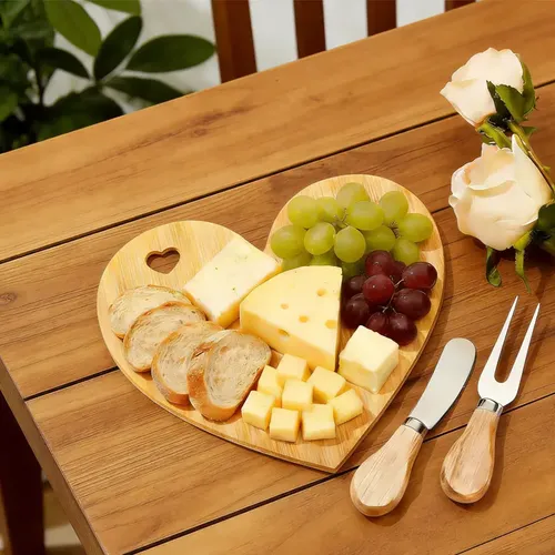 Set De Mini Tablas Para Quesos En Forma De Corazón