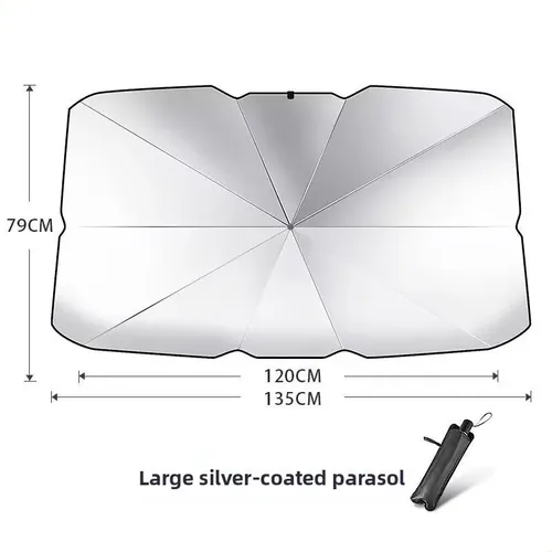 Parasol Universal Para Parabrisas De Coche, Titanio Plateado