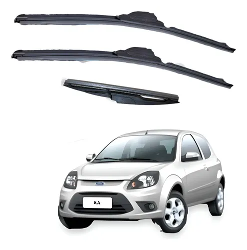 Kit 3 Escobillas Limpiaparabrisa Goma Flex Ford Ka 2008-2013