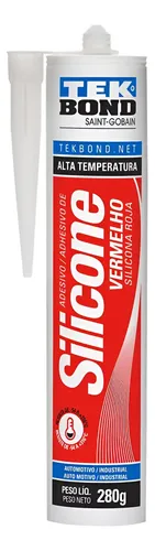 Sellador Adhesivo Silicona Acetico 280gr Rojo Tekbond