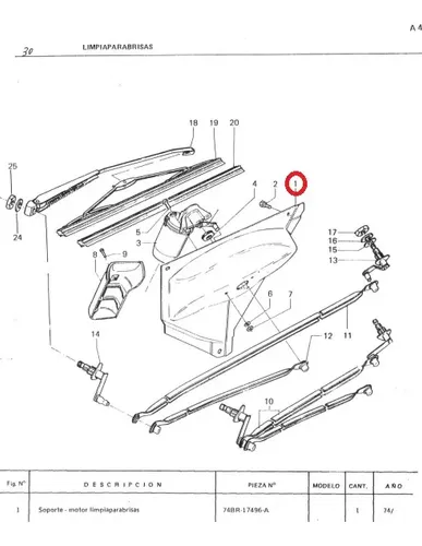 Soporte De Motor Limpia Parabrisas Original Ford Taunus