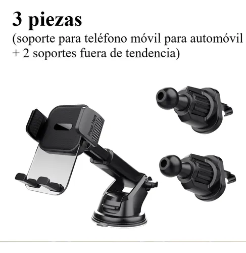Soporte Celular Auto Con Ventosa Y Brazo Ajustable Gris Ventosa1 Salidas De Aire2