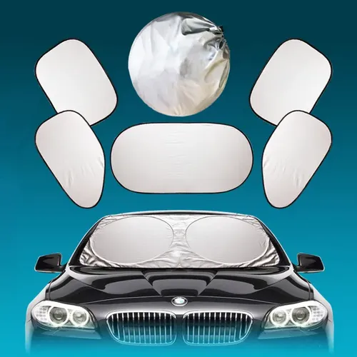Parasol Para Parabrisas De Coche Con Clip, Revestido De Plata