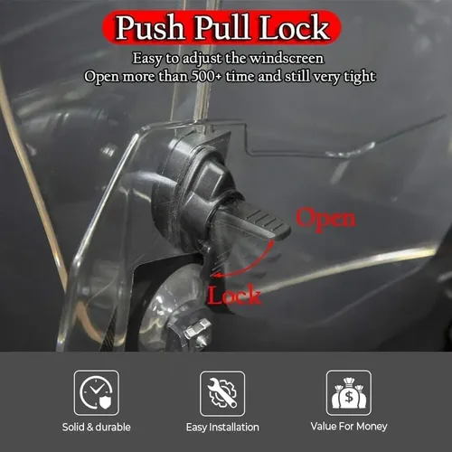 Parabrisas Regulable Transparente Para Moto Protector
