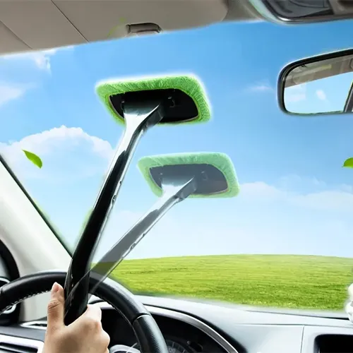 Kit Limpieza Parabrisas Con 2 Paños Lavables Verde