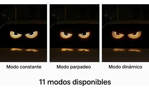 Pantalla Led Ojos Devil Eyes Parabrisas Auto 11 Modos Usb