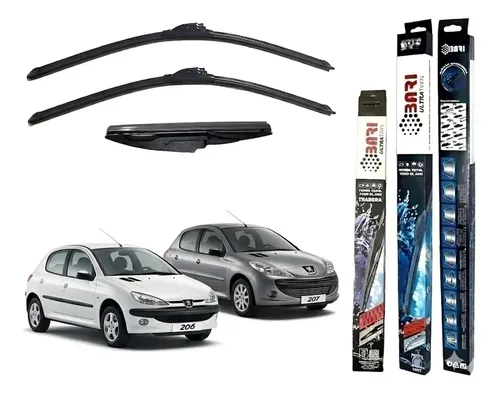 Kit De 3 Escobillas Premium Peugeot 206 207 Compact