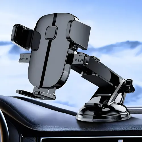 Soporte Auto Celular Parabrisa Sopapa Extensible New Color Negro