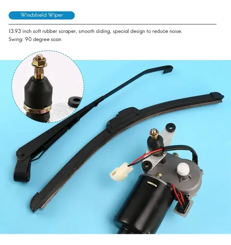 Mgj Kit De Limpiaparabrisas Eléctrico Universal Utv De 12 V