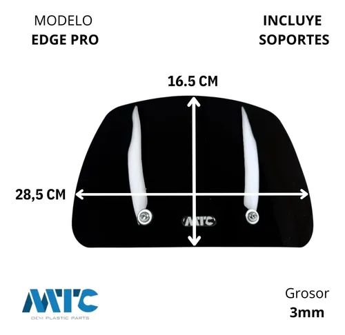 Deflector De Parabrisa Negro Con Soporte Edge Pro Mtc