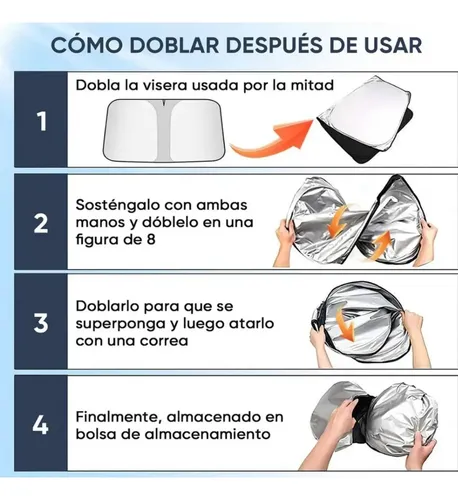 Parasol Plegable Para Auto Cubre Sol Parabrisas Antisol