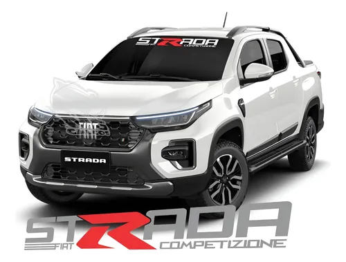 Sticker Grafica Fiat Strada Parabrisas Gris/rojo