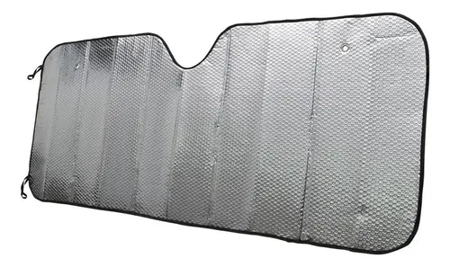 Cortina Parasol Metalizada Parabrisas 130x60cm Cromado Chico