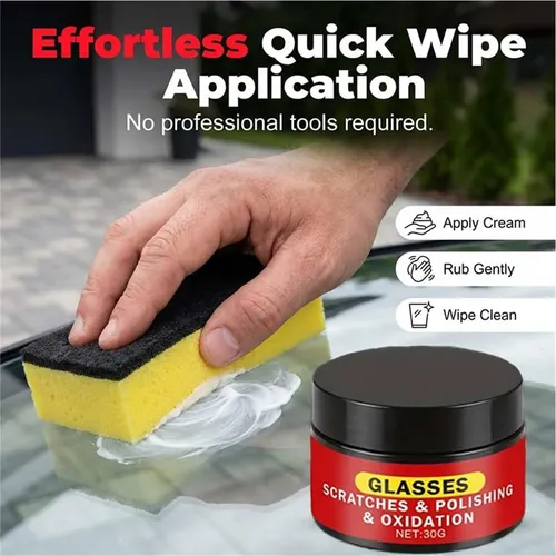 Polishing Glass Paste, Window Scratch Remover, 50g Jar With