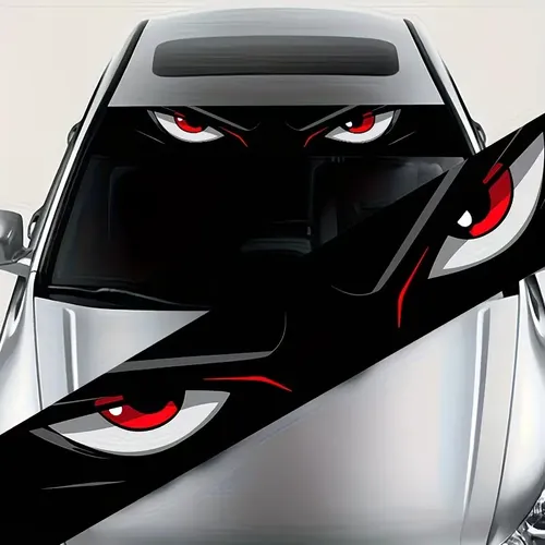Calcomanía Para Parabrisas De Auto Diseño Ojos Enojados