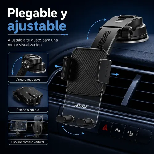 Soporte Celular Fetuzz Auto Ventosa Parabrisas Giro 360 Ajus