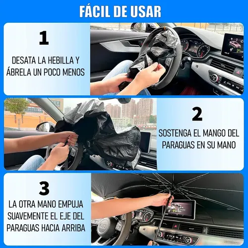 Sombrilla Parasol Retractil Tipo Paragua Quitasol Parabrisa