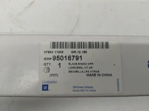 Escobilla Limpiaparabrisas Trasera Chevrolet Sonic 12/17