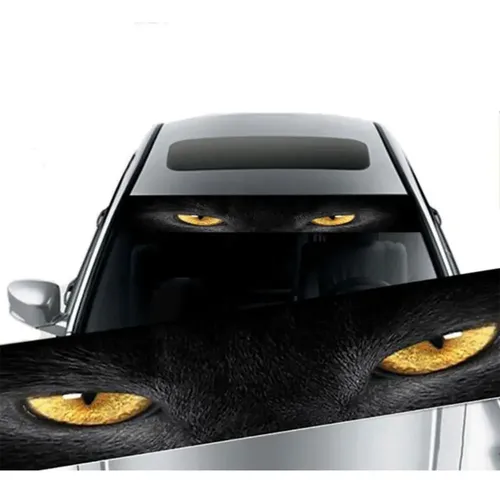 / Diseño De Pegatinas De Parabrisas Ojos De Gato Amarillo K