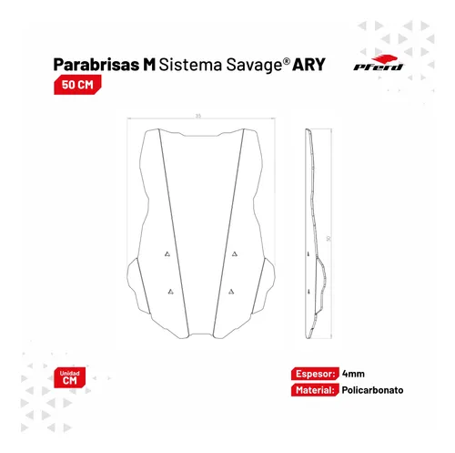 Sistema Parabrisas Savage® Corven Triax 250 Adv 50cm Pferd®