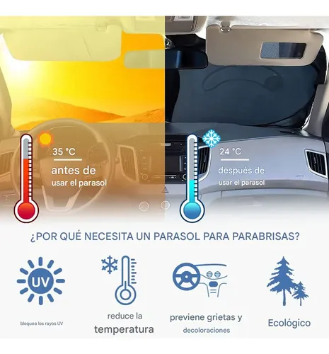 Protector Solar Retráctil Para Parabrisas De Auto