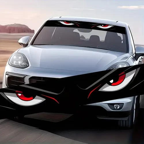 Calco Para Parabrisas Auto Diseño Ojos Enojados