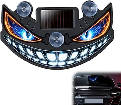 Luz Devil Eyes Para Parabrisas De Coche, Recargable Por Energía Solar