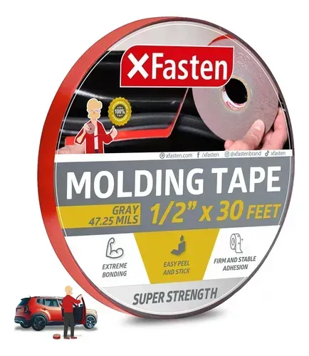 Cinta De Moldeo Automotriz Xfasten 1.27 Cm X 9.14 M Doble