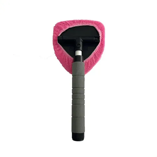 Cepillo De Limpieza De Parabrisas De Coche, Cepillo Antivaho 1 Triangular Telescopic Rod (with Sheath) + 1 Gray Cloth Cover