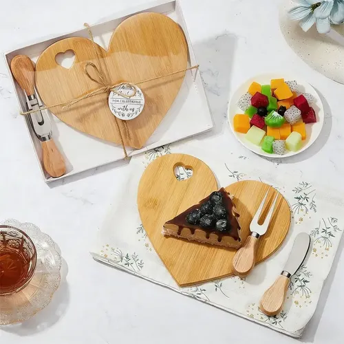 Set De Mini Tablas Para Quesos En Forma De Corazón