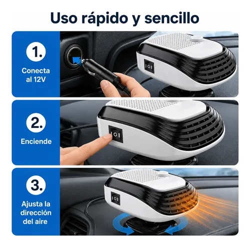 Calefactor Desempañador Portátil 12v Para Auto Parabrisas