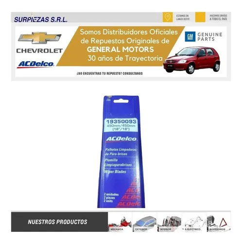 Escobillas Limpiaparabrisas Celta Acdelco 19350093 3c