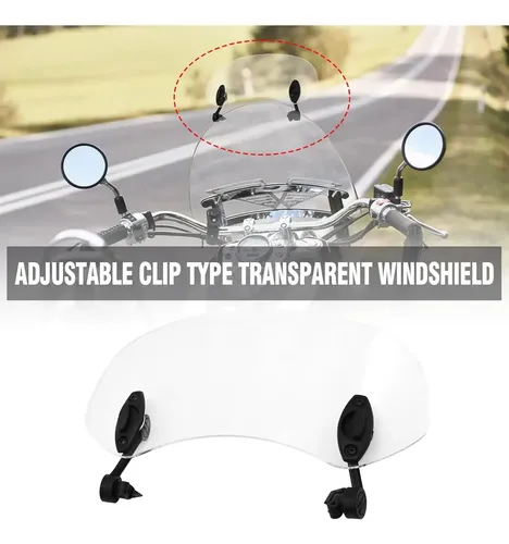 Extensor Parabrisas Moto Ajustable Universal 28 5 Cm Negro F