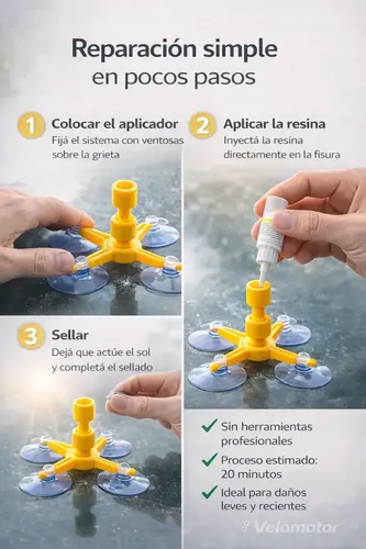 Kit Reparación Parabrisas Universal Vidrio Cristal Coche