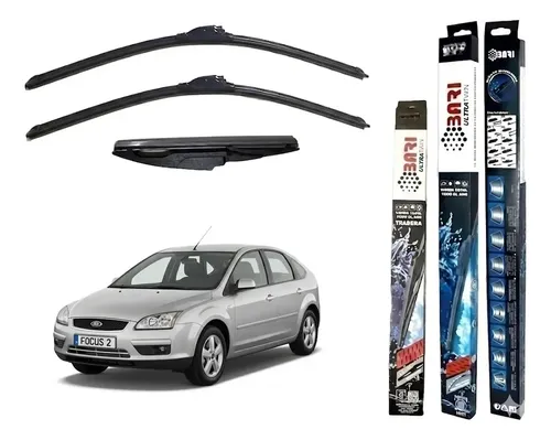 Kit De 3 Escobillas Ford Focus 2 2004 2005 2006 2007 2008