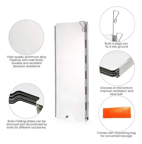 Parabrisas Plegable De Aluminio Premium Para Camping 10 Plac