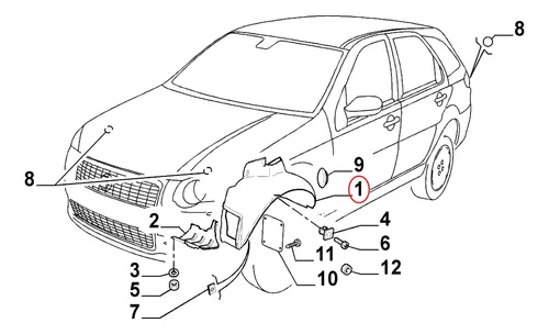 Guardaplast Delantero Derecho Original Fiat Strada Palio