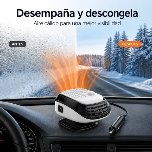 Calefactor Desempañador Portátil 12v Para Auto Parabrisas
