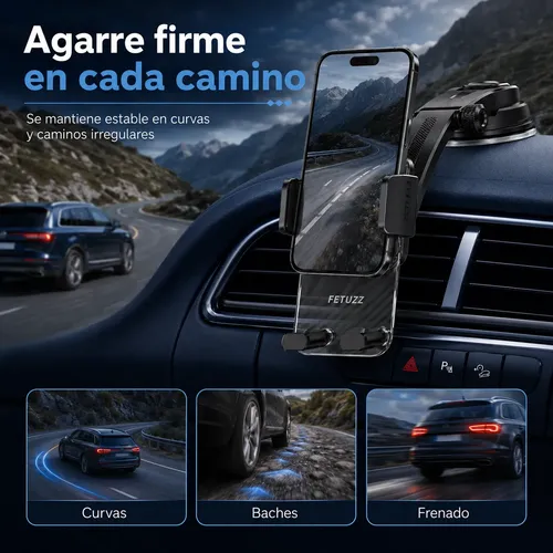 Soporte Celular Fetuzz Auto Ventosa Parabrisas Giro 360 Ajus