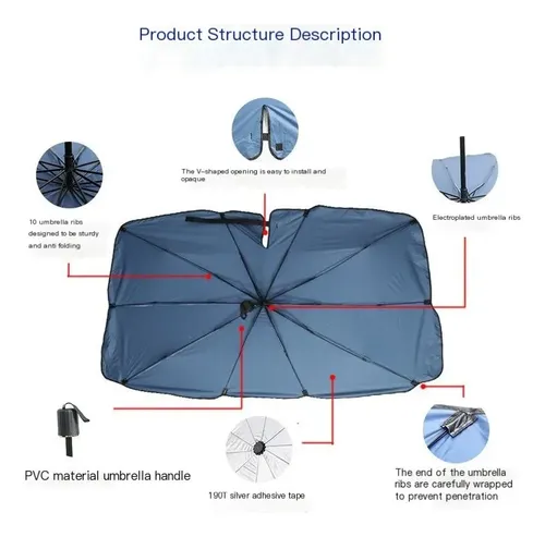 Parasol Plegable Tipo Paraguas Para Parabrisas De Auto[c]