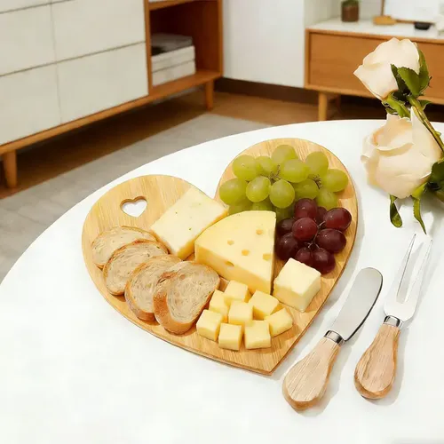 Set De Mini Tablas Para Quesos En Forma De Corazón
