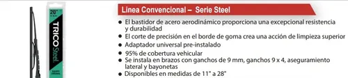 Escobillas Delanteras Trico Chevrolet Celta 2001/2003 Kit 2