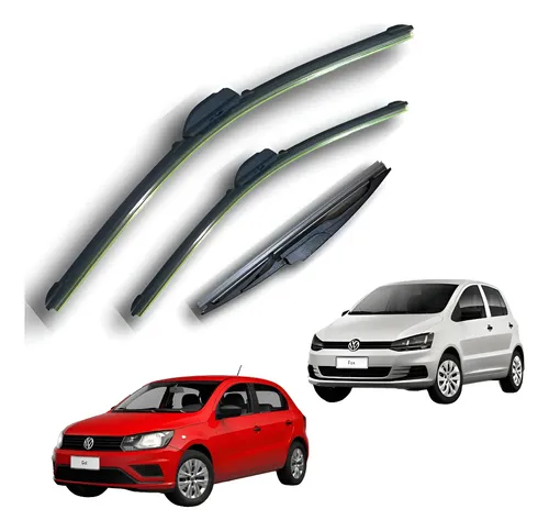 Kit De 3 Escobillas Goma Flex Vw Gol Trend Fox 2008 A 2020