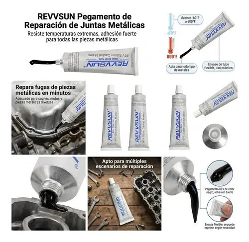Selladores Automotriz Silicon Rtv Negro Kit 5 Alta Temperatura Formador De Juntas Para Motor Nissan Vw Chevy Aveo Jetta Tsuru Versa