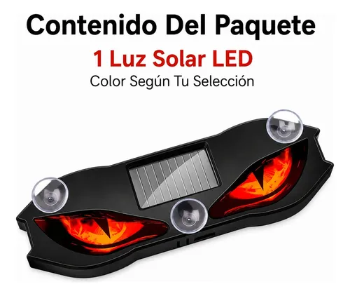 Luz Led Solar Ojos Del Diablo Para Parabrisas De Auto Con Sensor